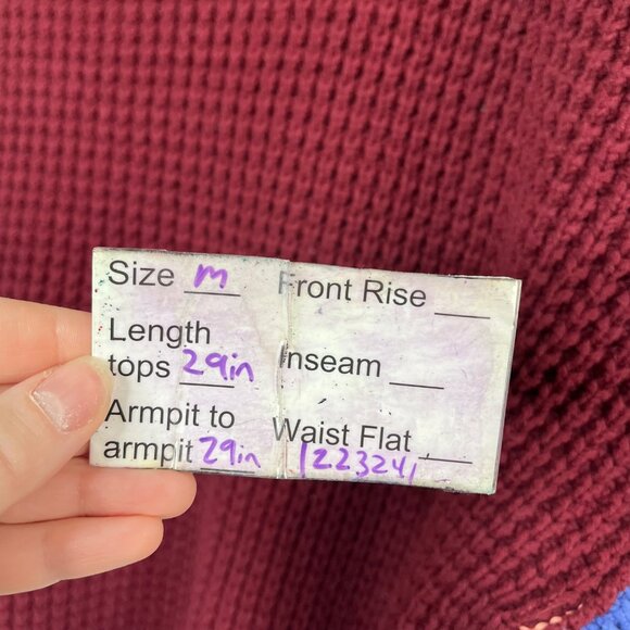 Free People Park City Waffle Knit Colorblock Oversized Sweater M - Picture 12 of 13